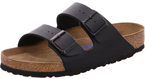 Birkenstock Classic Arizona Birko-Flor Softfootbed, Unisex-Erwachsene Pantoletten, Schwarz (Schwarz), 44 EU
