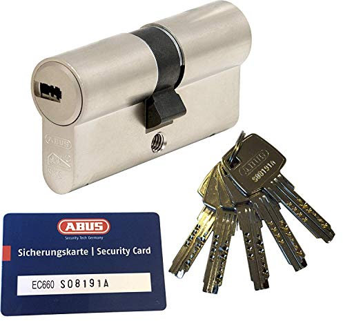 Abus EC660 Cilindro Doble Longitud (a/B) 40 / 70mm (C = 110mm) con 5 Llave, con Tarjeta