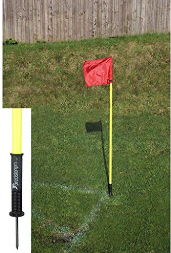 4 x Precision Training Sprung Corner Posts - Yellow With 4 Red Flags rrp£35, Multi-coloured, One Size, 9506999000