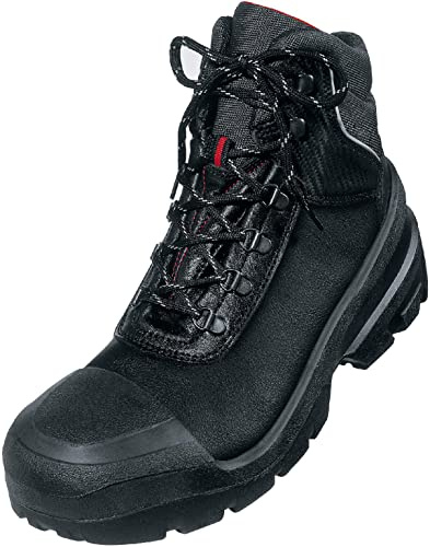 Uvex quatro pro lace-up boot, safety boots S3 SRC, work shoes for men, black, size 6