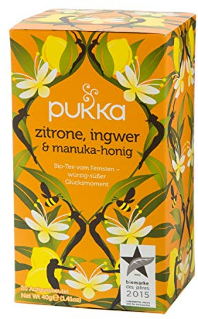Pukka BIO Tee Zitrone, Ingwer und Manuka-Honig, 20 Beutel, 40 g