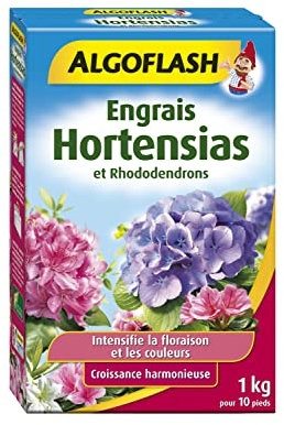 ALGOFLASH Engrais Hortensias et Rhododendrons, Jusqu'à 33 pieds, Dosette incluse, 1 xkg, HORTO1