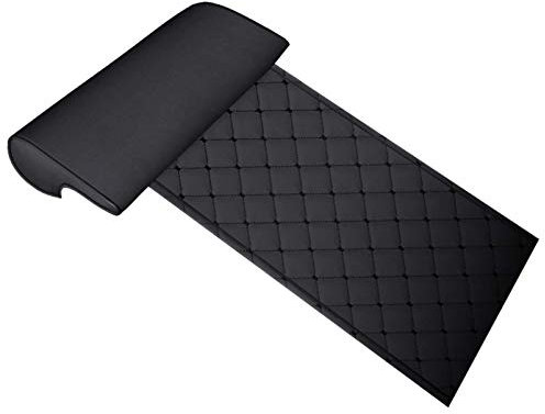 GYMNLJY Auto-sitzkissen Mit Komfort-Bein-stützkissen, Beinauflage Erweitertes Leder-Kissen Für Den Fernverkehr Für Autos Bus-züge Büro-Haus,Black1