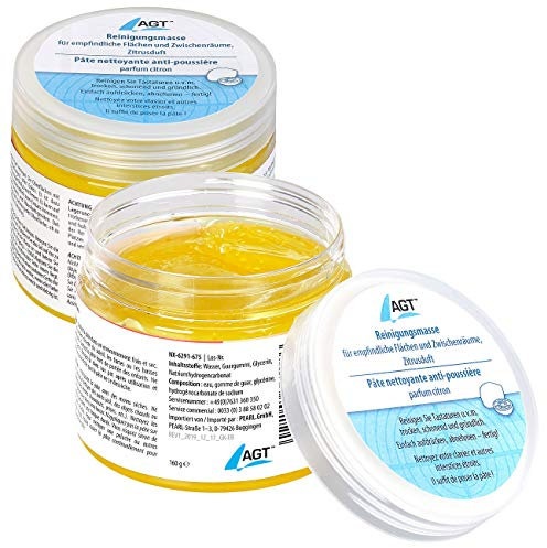 AGT Reinigungsknete: 2er-Set Reinigungsmasse f. empfindl. Flächen & Zwischenräume, Zitrone (Tastatur-Reiniger-Gele, Schreibmaschinenreiniger, Elektrischer)