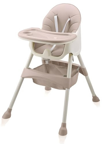 Baby Vivo Hochstuhl 2in1 Baby Kinder Babyhochstuhl Kombihochstuhl - Abnehmbares Verstellbares Tablett - mit Hängekorb - Oscar in Pink