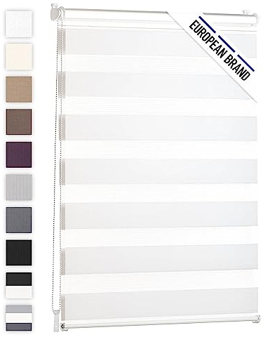 Blumtal Doppelrollo 70 x 155cm - Klemmfix Rollo, Rollos für Fenster ohne Bohren, Klemmrollo für Fenster & Türen, Seitenzugrollo, Weiß