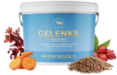 Pferdegold® Gelenk Sensitiv - Pellets, la alternativa sin conchas para caballos morosos, alimento complementario para todas las razas de caballos en cualquier etapa de la vida, sin dopaje, cubo de 1,5