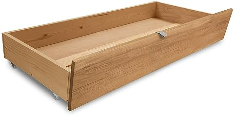 Lomadox Massivholz Bett-Schubkasten 2er Set, Eiche massiv, B/H/T ca. 67,5/25/141 cm, Bettkasten, Unterbett-Schublade