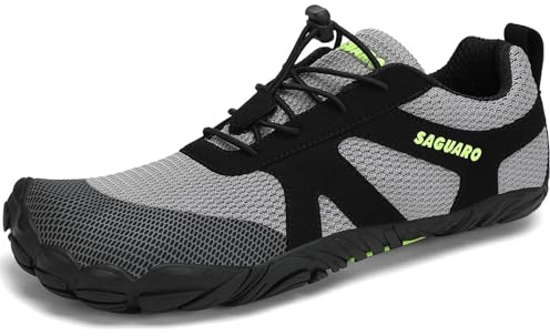 SAGUARO Scarpe Barefoot Minimaliste Uomo Donna Scarpe Palestra Corsa Trail Running Trekking Sport Acqua con Dita Scarpe Bici da Corsa Traspiranti Leggere, Grigio Nuvola, 38 EU