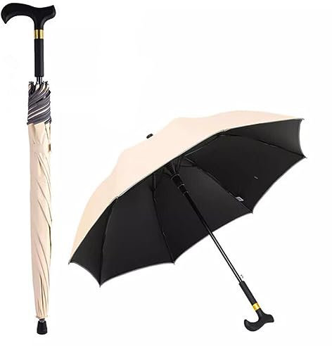 Extérieur Canne De Marche Parapluie, Antidérapant Et Résistant Au Vent, Tourisme Béquille Multifonction Pour Hommes Femmes, D, 83cm/32.6inch
