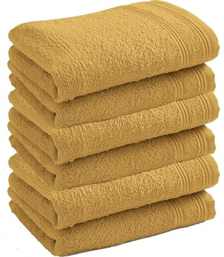 univers decor Lot de 6 Serviettes invité éponge Spa 30 x 50 cm / 400 GR/m² (Jaune Maïs)