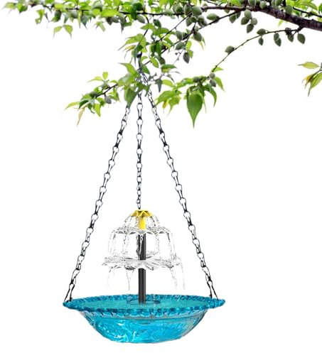 Fontana per uccelli ad energia solare, Fontana solare per vasca da bagno per uccelli - Fontana ad energia solare,Ciotola da bagno per uccelli all'aperto, ciotola per colibrì da appendere per balcone,