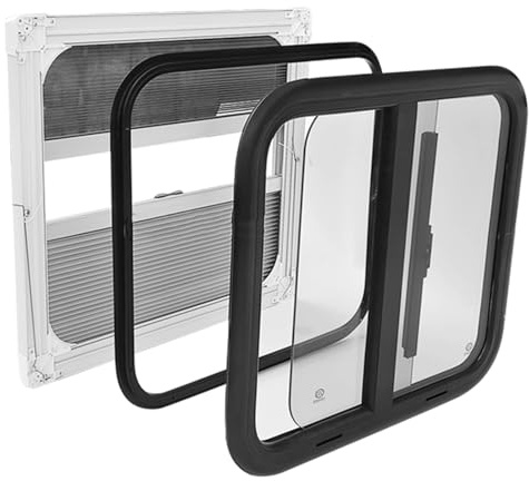 WIGING Caravan Side Window, Aluminum Alloy Window with Acrylic Glass for Campers Trailers, Sliding Window with Integrated Black Out Blind((WxH) 70x40cm)