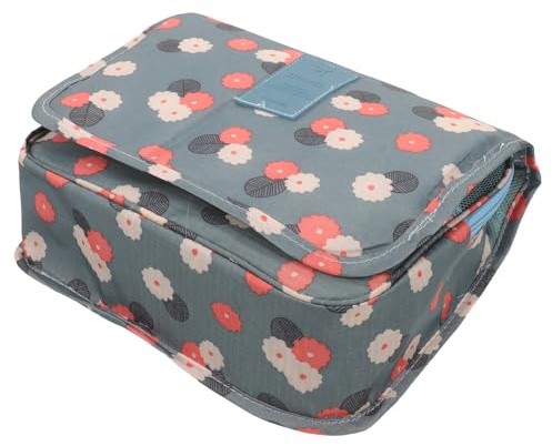 WRITWAA Neceser Colgante de Poliéster Multifuncional y Ligero para Viaje, Bolsa de Maquillaje Portátil Gancho para Organizar Cosméticos y Pañuelos