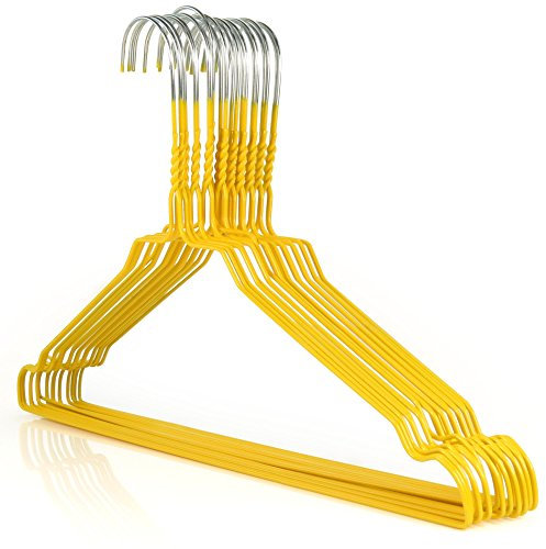 Hangerworld 25 Grucce Appendiabiti 40cm in Metallo Cromato Giallo Salvaspazio per Casa e Lavanderia