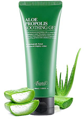 Benton Aloe Propolis Soothing Gel 3.38 fl.oz | Aloe Vera Gel for Sunburn Relief | Aloe Vera Gel for Travel Size | Aloe Vera Gel Moisturizer for Face | Aloe Gel for Face After Sun | Organic Aloe Vera