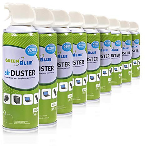 Grönblå tryckluftsspray-set 400 ml | Luftdammvippa med pistolatomizer och sprayrör | CFC-fri för kontaktlös rengöring av elektronik, tangentbord, kameror och mycket mer (9)