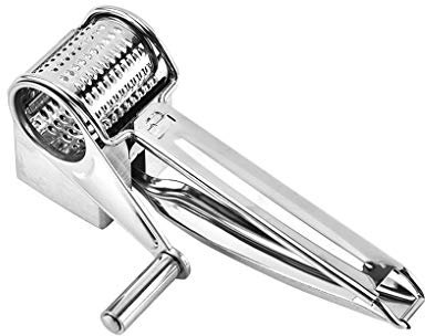 Topker Cheese Grater Rotary Stainless Steel Vegetable Garlic Grinder Handheld Cylinders Drums & Slicer Cutter Hand Shake Planer for Cheese, Vegetable, Garlic, Nut, Ginger, Carrot, Best Kitchen Tool