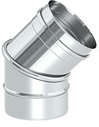 Schornstein - Winkel drehbar EW einwandig 0-45°; Ø 140mm; 0,6mm Wandstärke, Edelstahl
