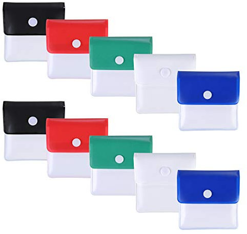 Annhao 10 Pezzi Tasca posacenere Astuccio in Polvere, Posacenere portatili, Compatto Odore a Prova di Fuoco, PVC Ignifugo Inodore Tasca per Attività all'aperto in Viaggio - Colori Assortiti