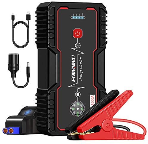 FOWAWU Starthilfe Powerbank 6000A 26800mAh 12V Tragbarer Motorrad Auto Starthilfe (Motoren Bis zu All Benzin oder 12L Diesel) Starthilfegerät Autobatterie starthilfe mit LED Taschenlampe/USBLadegerät