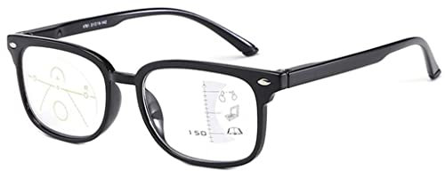 BDXZJ Progressive Multifocal Anti-Blue Light Reading Glasses Bifocal Lens Outdoor Readers Far/Near Dual-Use Reader for Men Women Diopter +1.0 to +3.5 +2.0