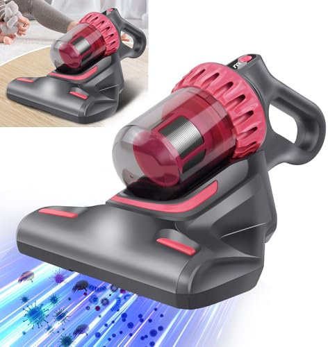 VickyHome Matratzen Reiniger 100W Milbenstaubsauger, Milbensauger Für Matratzen Testsieger, 10KPA Handstaubsauger Teppichreiniger Gerät Akkustaubsauger Mit Hepa-Filter, UV-Licht Für Allergiker
