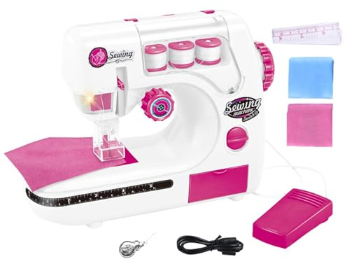 Machine à coudre pour débutants, machine à coudre pour - Machine à coudre portable avec lumière | Jouet de machine à coudre portable Faites semblant de jouer aux jouets d'arts et moi