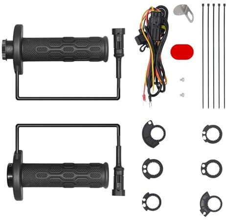 UTV - Manopole riscaldate riscaldate a 5 marce, temperatura regolabile 12 V 22 mm per manubrio