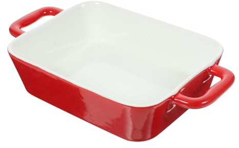 Mobestech Cuenco De Cerámica Para Hornear Bandeja Rectangular Para Hornear Fuente Pequeña Para Horno Utensilios De Cocina De Cerámica Plato De Arroz