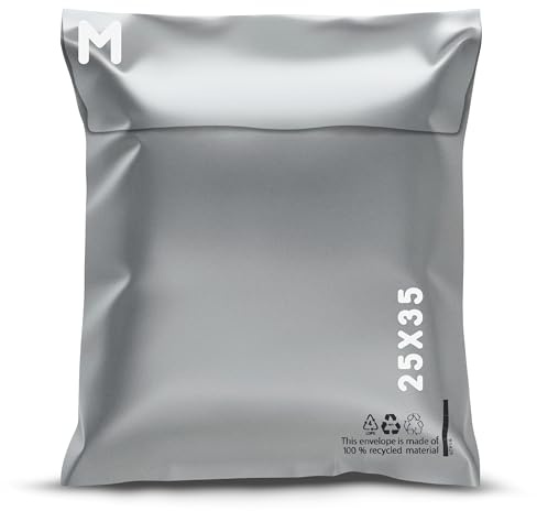 RAGO® Juego de 20 piezas Bolsas de Envío Plástico -M- 25x35 cm Sobres de envío autoadhesivos y opacos I Bolsas de plástico reutilizables para ropa I Embalaje transporte logística