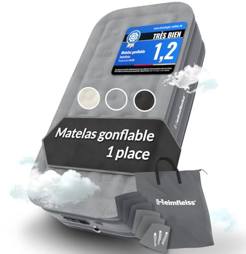 Heimfleiss® Materasso Gonfiabile Singolo 100x200 cm | Materassino Autogonfiabile Premium con Pompa | Letto Portatile da Viaggio e Campeggio