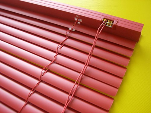 PVC Jalousie rot - Breite 50 bis 120 cm - Höhe 160/220 cm - Tür Fenster Rollo Kunststoff Jalousette Fensterjalousie Lamellen Plastik (50 x 160 cm)