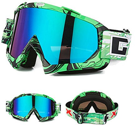 Nicole Knupfer Skibrille Motorradbrillen Schutzbrille,Winter Schnee Sport Snowboardbrille,Skibrille Für Damen Und Herren Jungen Und Mädchen (Grün)