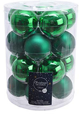 20 Christbaumkugeln Glas 6cm Grün