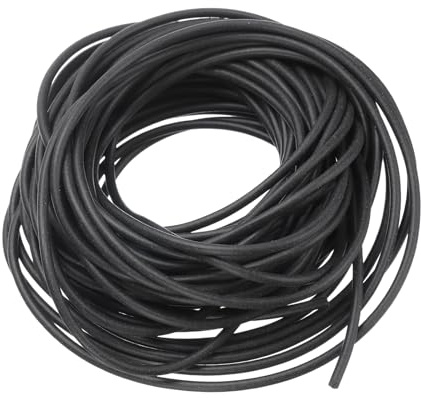 PATIKIL Silicone Foam Seal Strip, 10M(32.8Ft) 2.5mm(0.1) Dia Round High Density Solid Sponge Rubber Weather Stripping Cord for Sealing Gap Blocker Insulation, Black