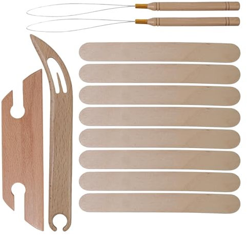 Generisch Webschiffchen, Webset,Holzwebwerkzeug-Set | Buchenholz-Strickschiffchen mit Schuppenstäben für Freunde, Verwandte, Anfänger, gestricktes -Bastelzubehör