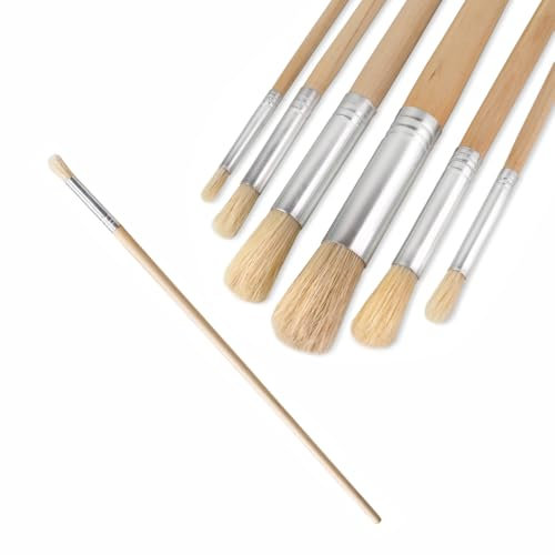 Kleine Pinsel Borstenpinsel Rundpinsel Verschiedene Größen oder Set (6 Stück, 8mm)