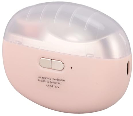 Cortaúñas eléctrico automático, cortaúñas eléctrico portátil con luz y 2 velocidades, almacenamiento de restos de uñas, cortador de uñas y lima para bebés, niños, personas mayores y adultos (rosa y