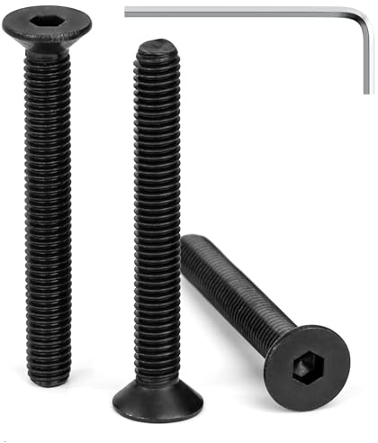 Tunejoy Vis à Tête Fraisée M5 x 40 mm à Six Pans Creux en Acier Inoxydable A2 V2A Vis à Tête Cylindrique Hexagonale avec Clé Allen Filetage Complet 30 Pièces Noir