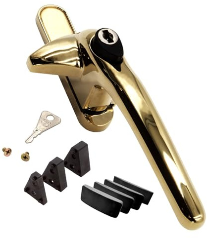 Universal Cockspur Window Handle Kit (3 Pack) - Right, Gold/Black