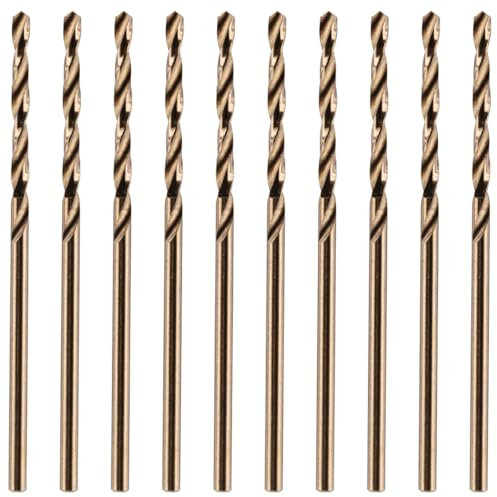 Rennie Tools - 10pc 1.5mm HSS Gold Cobalt Jobber Drill Bit Set for Stainless Steel, Hard Metals, Aluminium, Cast Iron, Copper