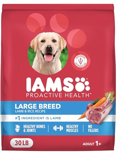 IAMS Proactive Health Large Breed Dry Dog Food, Adult Dry Dog Food for Large Breeds, Lamb & Rice Recipe, 30 lb. Bag