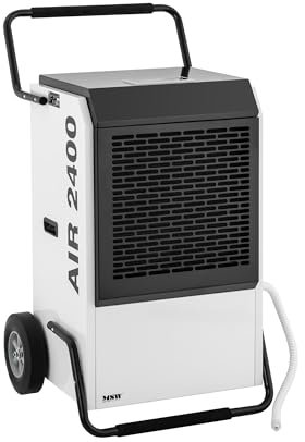 MSW Déshumidificateur Professionnel 158 l/24 h Surfaces 260 m2 Air Brassé 1 100 m3/h 1 650 W avec Minuterie Séchoir de chantier Absorbeur d'humidité Électrique Industriel Cave et Garage
