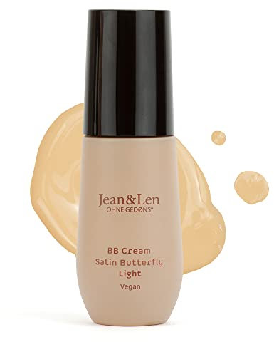 Jean & Len BB Cream Satin Butterfly Light, deckt Unreinheiten und leichte Rötungen ab, Blemish Balm, lässt die Poren nicht verstopfen, BB Cream hell, Ohne Parabene & Silikone, vegan, 30 ml