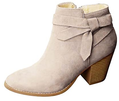 HLIYY Stiefeletten Damen Kurzschaft Stiefel Mit Absatz Ankle Boots Mit Reißverschluss Kurzstiefel Bogenknoten Ankle Boots Schuhe Für Frauen Herbst Winter Winterstiefel Bequem Schuhe