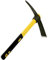 JEUIHAU 15 Inches Pick Mattock Hoe, Forged Adze Hoe with Plastic Coated Fiberglass Handle, 1.5 Lb Weeding Mattock Hoe for Gardening, Loosening Soil, Camping, Planting