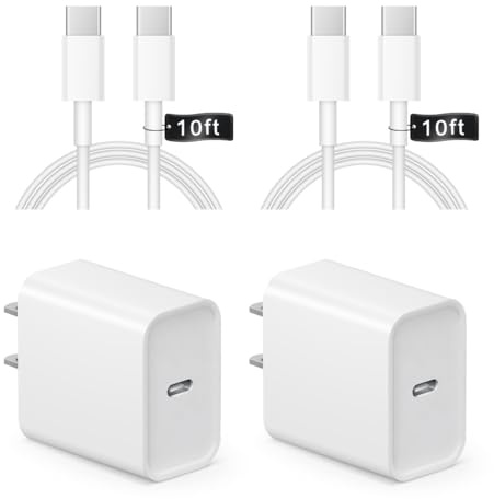 iPhone 18 17 16 15 Charger Fast Charging 10FT - 20W USB C Charger Block