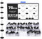 Knpwer 70 Pcs M4 Thumbscrew Set Carbon Threaded Knurled Knob Mounting Screw Grip Knobs Handle Bolts Round Clamping Screws Hose Clips