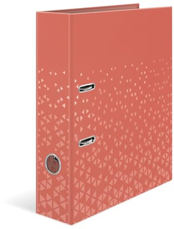 HERMA A4 Lever Arch File Red, 70mm Spine, Heavy Duty Folder with Pattern Motif, Glossy Finish & Inner Print, Kids Ring Binder, Archiving Folder & Storage File Organizer